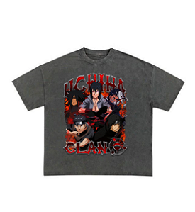 camiseta StreetWear Oversized clã uchiha