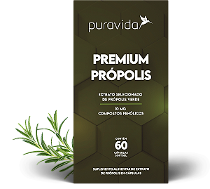 Premium Própolis Puravida Compostos Fenólicos 2,4mg 60caps