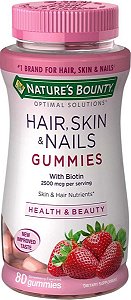 Hair Skin E Nails 2500 Mcg Com Biotin 80 Gummies Gomas
