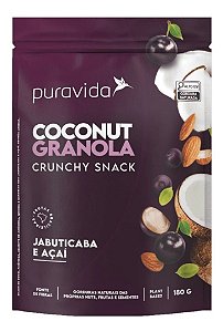 Granola Jabuticaba Açaí Coconut Crunchy Snack 180g Puravid