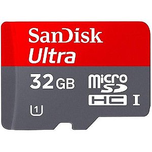 Cartão de Memória Sandisk Micro SD 32GB Ultra com Adaptador