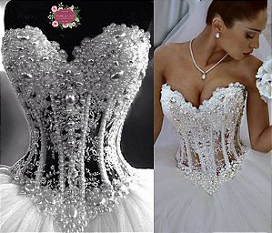 vestido de noiva com corpete