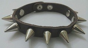 Pulseira de Spike Courinho - Marrom