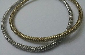 Conjuto 2 Pulseiras Mola - Prata e Dourado