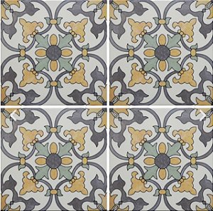 PISO EM PORCELANA HIDRAULICA COLONIAL 20X20 CM KIT COM 15 PEÇAS