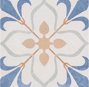 PISO EM PORCELANA HIDRAULICA COLONIAL BLUE 20X20 CM KIT COM 15 PEÇAS