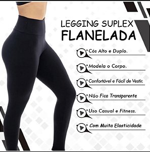 Calça Legging Suplex Flanelada