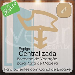 Borracha de Vedação Encaixe Frontal / Centralizada cor Bege - Por Metro