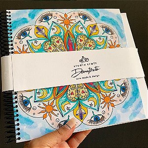 Caderno álbum Mandala espiral quadrado