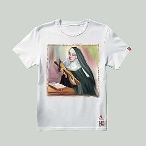 Camiseta Santa Rita de Cássia  pintada à mão Santa Rita