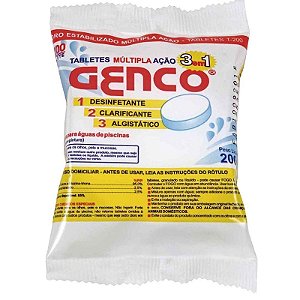 CLORO TABLETE PASTILHAS 200G GENCO 3X1