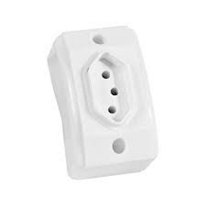 TOMADA SOB 10A 2P+T RETANG R.711BR PERLEX