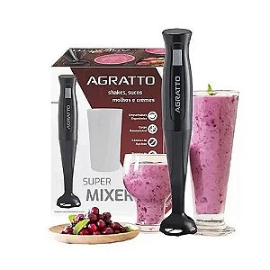 MIXER 200W 220V PORTATIL PRETO AGRATTO .