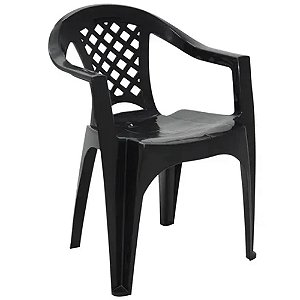 POLTRONA PLAST TRAMONTINA IGUAPE PRETA .