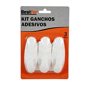 GANCHO C/ADESIVO KIT 3 PCS BESTFER