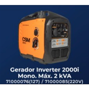 Gerador Inverter Portátil CSM 2000i Mono. Max. 2kVa