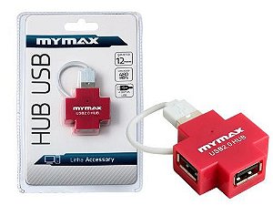 Hub Mymax Mswi-usb409/rd 4 Portas Usb 2.0 Vermelho