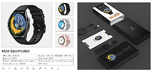 Relogio Smartwatch Redondo ZW10 - AMOLED