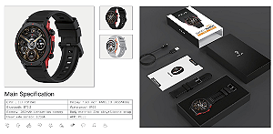 Relogio Smartwatch Redondo ZW13 - AMOLED