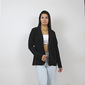 Blazer Alfaiataria Preto Dress Code - Sem forro