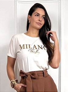 T-shirt Estampa Milano 100% algodão