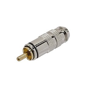 PLUG RCA PROFICIONAL  PONTA DOURADA - PRETO