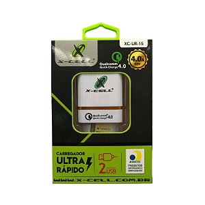 FONTE CARREGADOR ULTRA RAPIDO C/2 USB MOD. XC-UR.15 MARCA: X-CELL