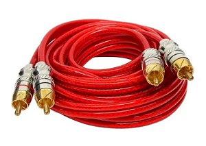 CABO 2 + 2 RCA PROFISSIONAL , 3M - VERMELHO