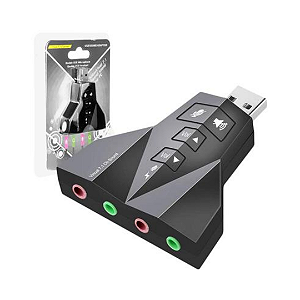 ADAPTADOR DE PLACA SOM USB 2.0 EXTERNO 7.1 SOUND