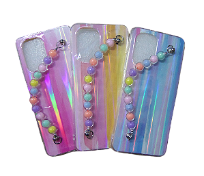 CAPA HOLOGRÁFICA COM ALÇA ANTI QUEDA LIGHTNING IP 13 PRO MAX