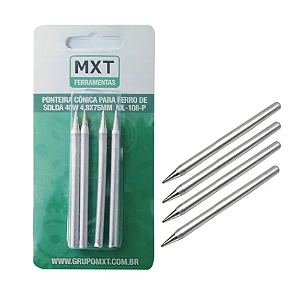 PONTEIRA CONICA PARA FERRO DE SOLDA 40W, 4.8X75MM, ML-108-P - EMBALAGEM COM 4 UNIDADES