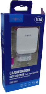 CARREGADOR INTELIGENTE 3 USB 5.1A V8 INOVA CAR- 9004
