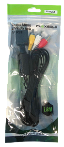CABO DE CONEXAO DE AUDIO E VIDEO P/PS1/PS2 - MARCA:FLEX - MOD:FX-RCA2
