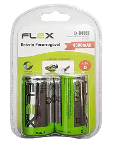 BATERIA RECARREGAVEL ( D ) 1.2V 4500mAh FLEX FX-D45B2