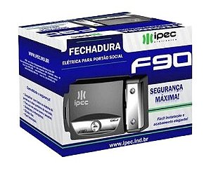 FECHADURA PARA PORTÃO SOCIAL F90 - PRETA IPEC