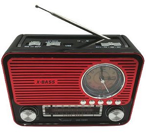 RADIO BLUETOOTH COM 3 BANDAS AM/ FM/ SW - USB/ SD/ TF 220V CAERUS CRS-788BR