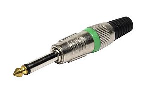 PLUG P10 VERDE PROFISSIONAL NIQUEL CORPO METALICO MONO PONTA GOLD