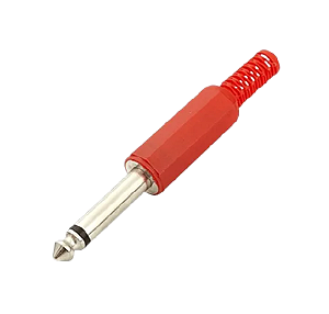 PLUG P10 MONO PLASTICO VERMELHO NIQUEL