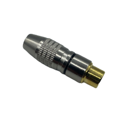 ADAPTADOR JACK RCA FÊMEA PROFISSIONAL METAL PRETO PONTA DOURADA