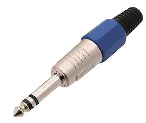PLUG P10 ESTEREO NIQUEL PLASTICO AZUL