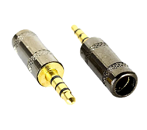 PLUG P2 ESTEREO METAL PRETO PONTA GOLD
