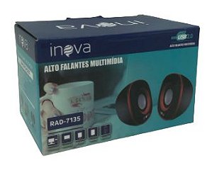 CAIXA DE SOM PC 3W X 2 RMS USB P2 INOVA RAD-7135