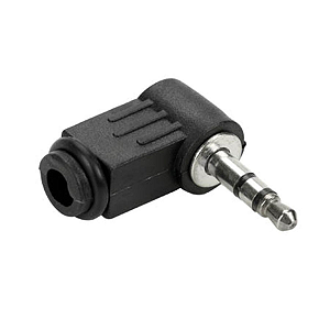PLUG P2 ESTEREO 90° PLASTICO PRETO