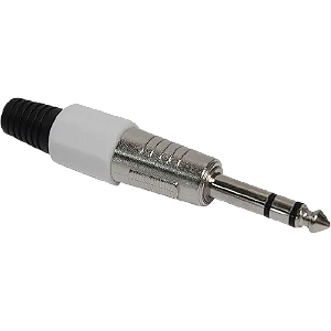 PLUG P10 ESTEREO METAL PLASTICO BRANCO