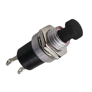 CHAVE PUSH BUTTON LIGA DESLIGA 1A125V 5A250V 2 TERMINAIS MXT PBS-102104 PRETA