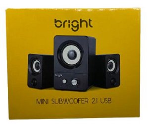 CAIXA DE SOM P/ PC MINI SUBWOOFER 2.1 USB BRIGHT 0590