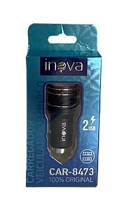 FONTE CARREGADOR AUTOMOTIVO 2 USB 2.4A / 3.4A INOVA CAR 8473