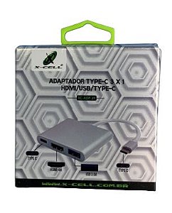 ADAPTADOR TIPO C 3 EM 1 MARCA:X-CELL MOD: XC-ADP-39