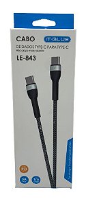 CABO TYPE-C TYPE-C 3.A 1M IT-BLUE LE-843