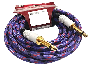 CABO DE GUITARRA NYLON DOURADO LILAS P10 MONO 5 METROS MXT